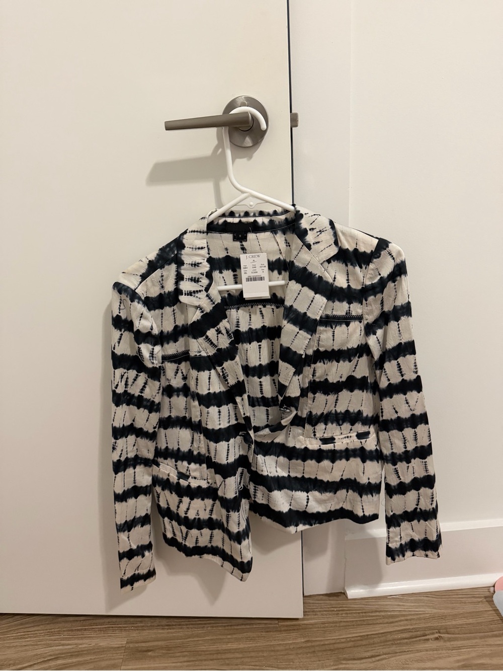 New J.Crew Tie-Dye Blue & White Women's Blazer